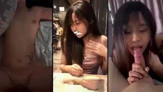 สาวน้อยน่ารักจ๋อมควยแฟนอย่างมันส์ ลึกคอเสียวสุด ๆ แล้วขึ้นคร่อมโดนเย็ดหีสดแตกในอุ่น เต็มหี น้องคนนี้หีตอดดีมีของจริง